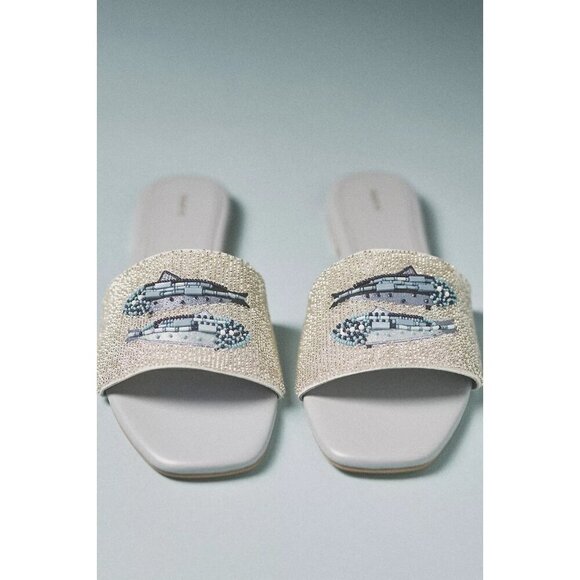 The Fiona Beaded Slide Sandals by Maeve 40/9 - Picture 1 of 5